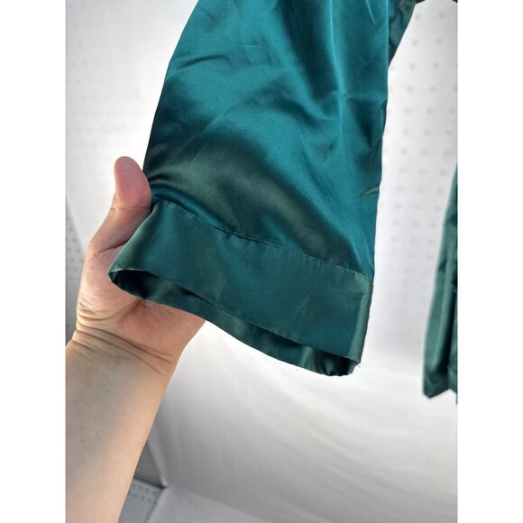 Victoria’s Secret Green Satin Kimono Robe OS Gold Label Vintage Y2K Loungewear - Picture 4 of 6